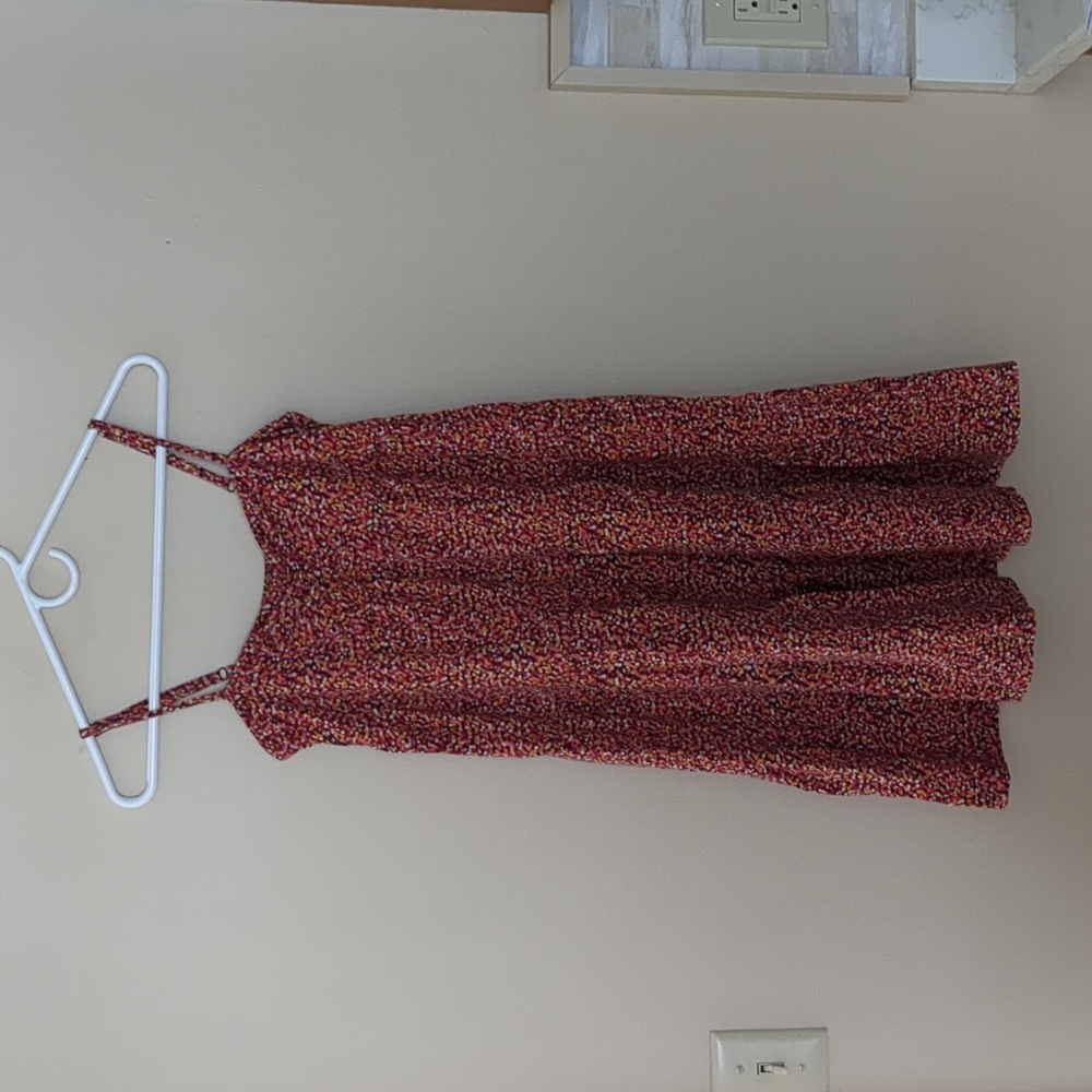 Small Old Navy Dot Dress Tiered Bright Cotton Blend Colorful